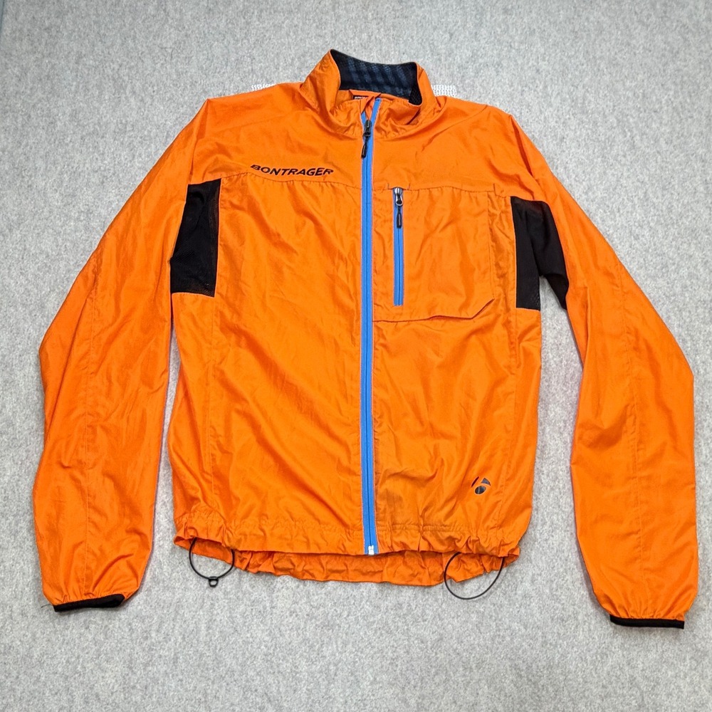 Bontrager Rhythm Windshell Jacket Men Medium Orange Cycling Gorpcore Tech Racing